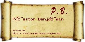 Pásztor Benjámin névjegykártya