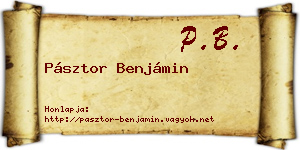 Pásztor Benjámin névjegykártya
