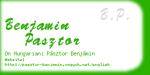 benjamin pasztor business card