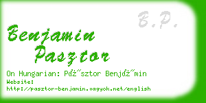 benjamin pasztor business card